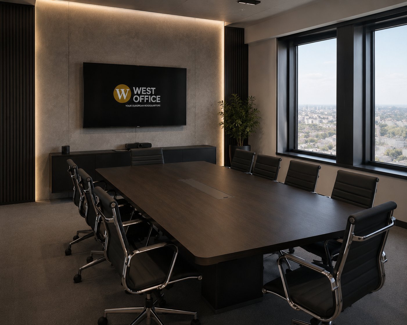 West Office meeting room with city view