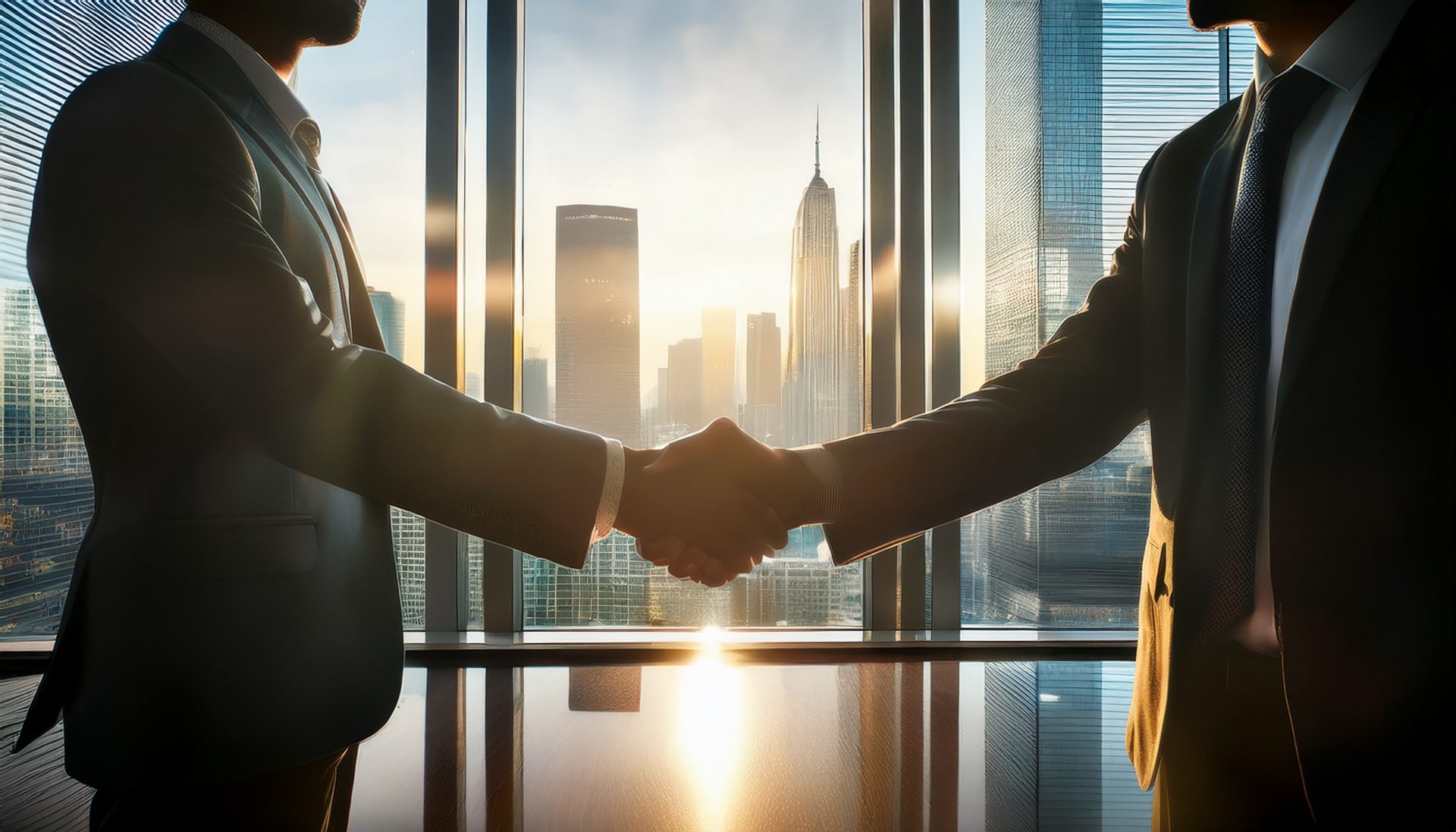 A confidential business handshake